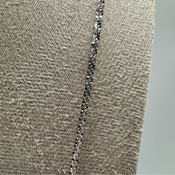 Diamond cut 925 sterling silver necklace with lobster claw class - Picture 2 of 5